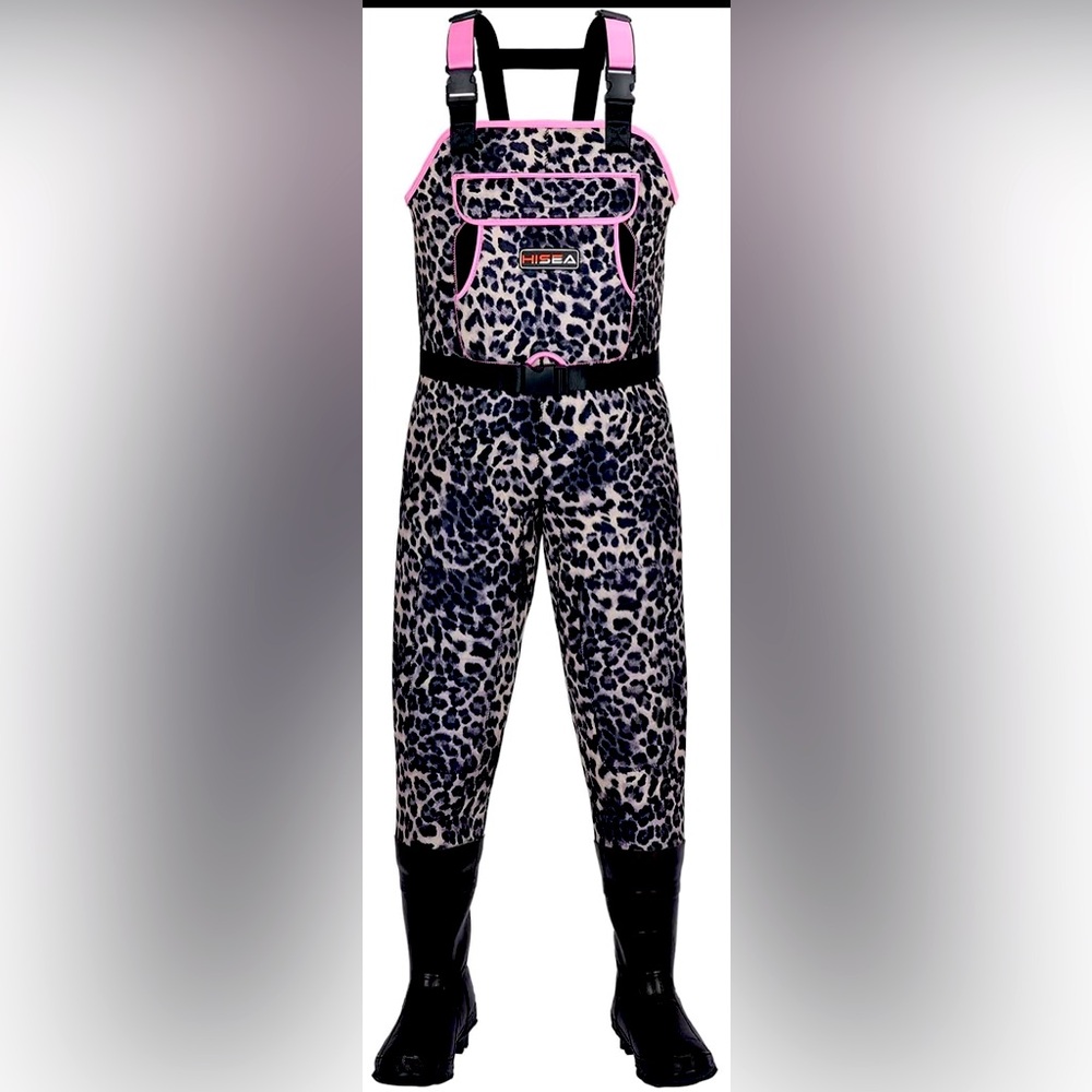 Women's Chest Neoprene Waders Leopard boot size 10